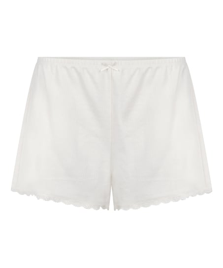 Pointelle-shorts, Vit