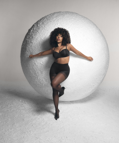 Formpressad axelbandslös pushup-bh med bygel Smooth, Svart