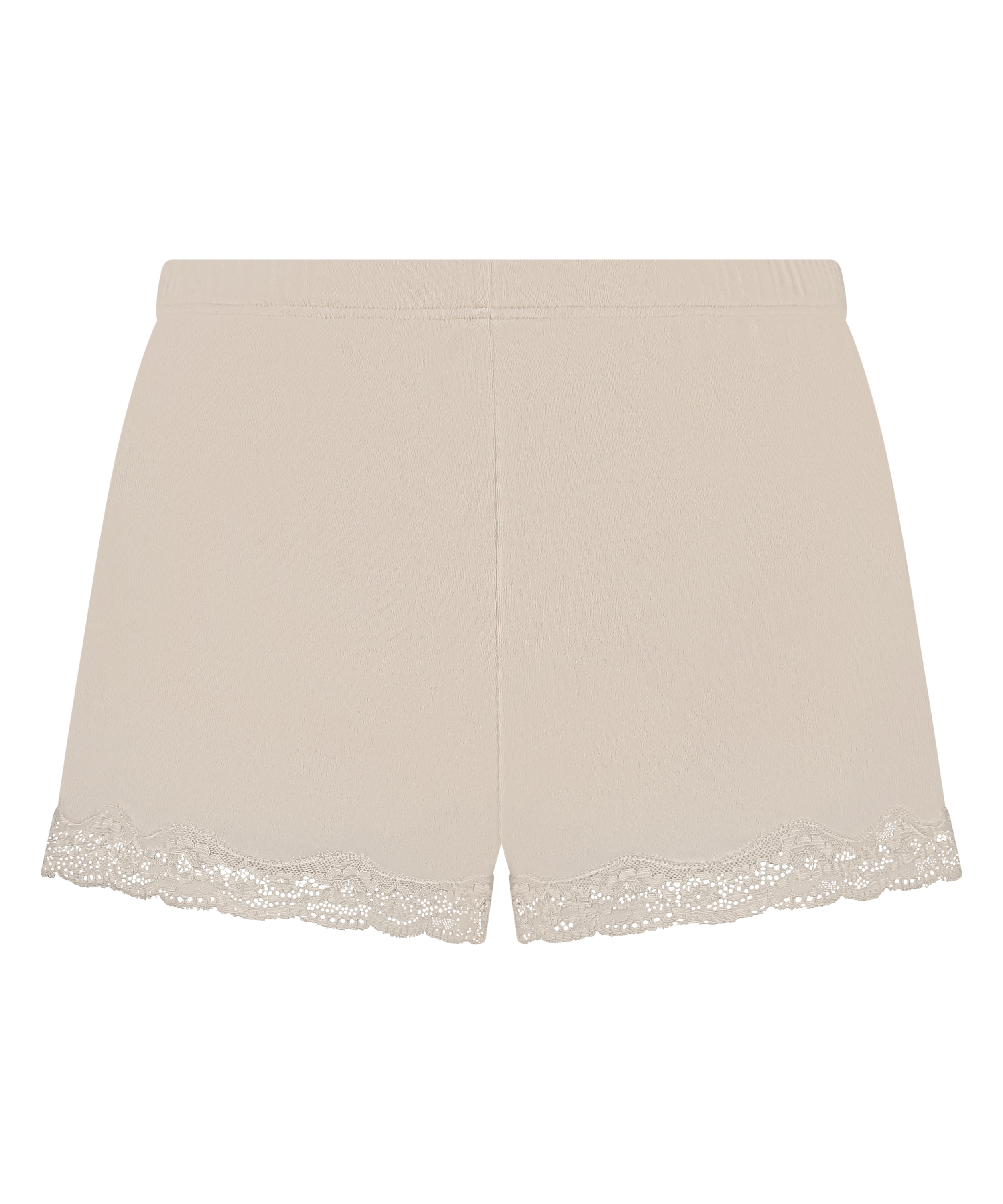 Velour- och spetsshort, Beige, main