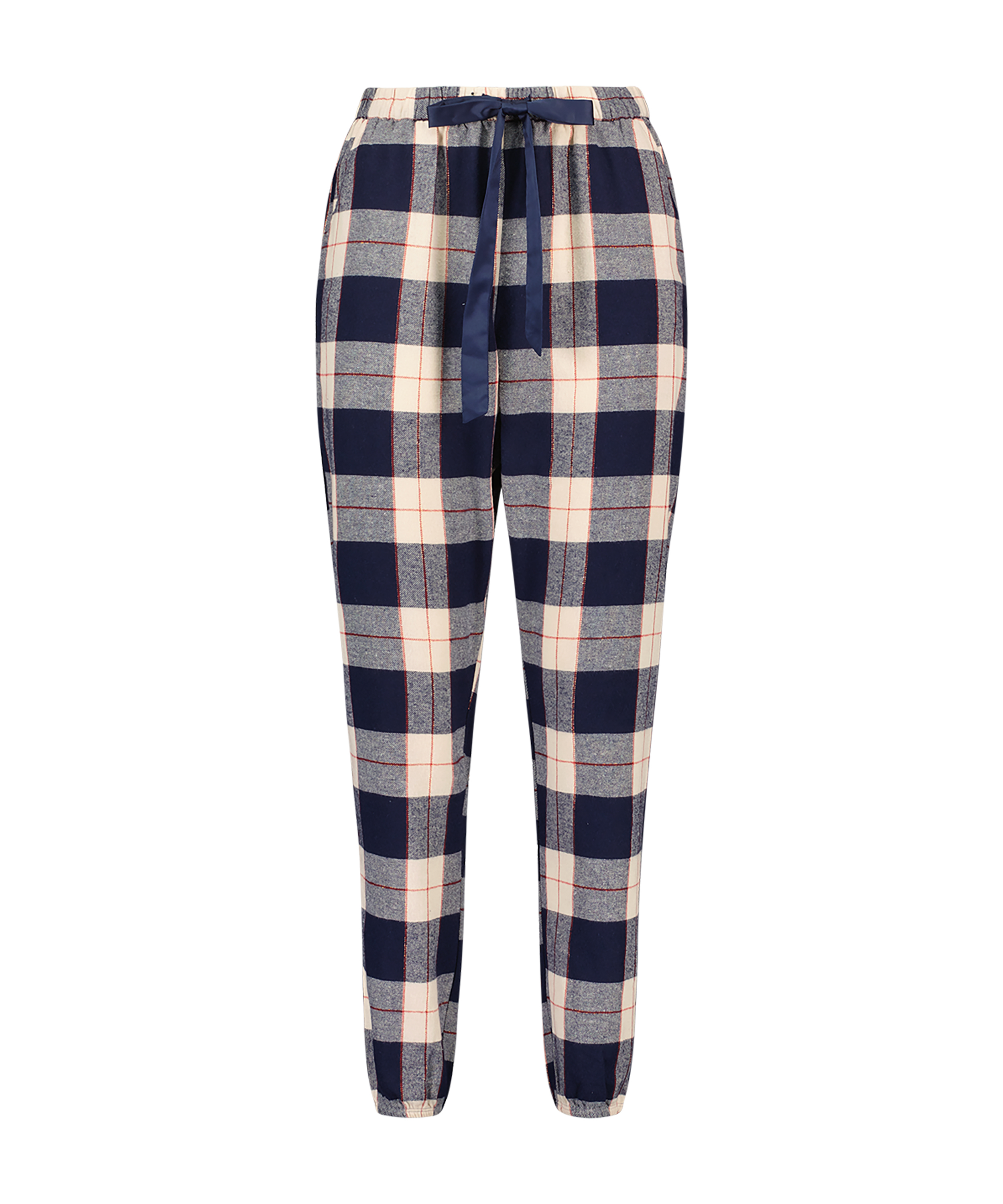 Pyjamasbyxa Twill Check Cuff, bl&aring;, main