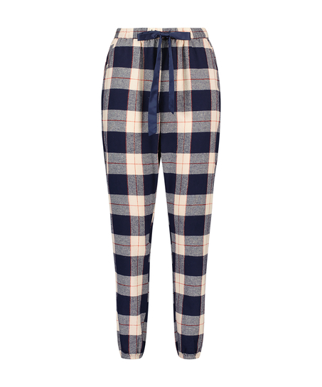 Pyjamasbyxa Twill Check Cuff, bl&aring;