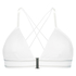 Vadderad triangel-bralette Casey bomull, Vit