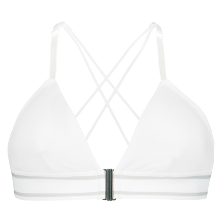 Vadderad triangel-bralette Casey bomull, Vit