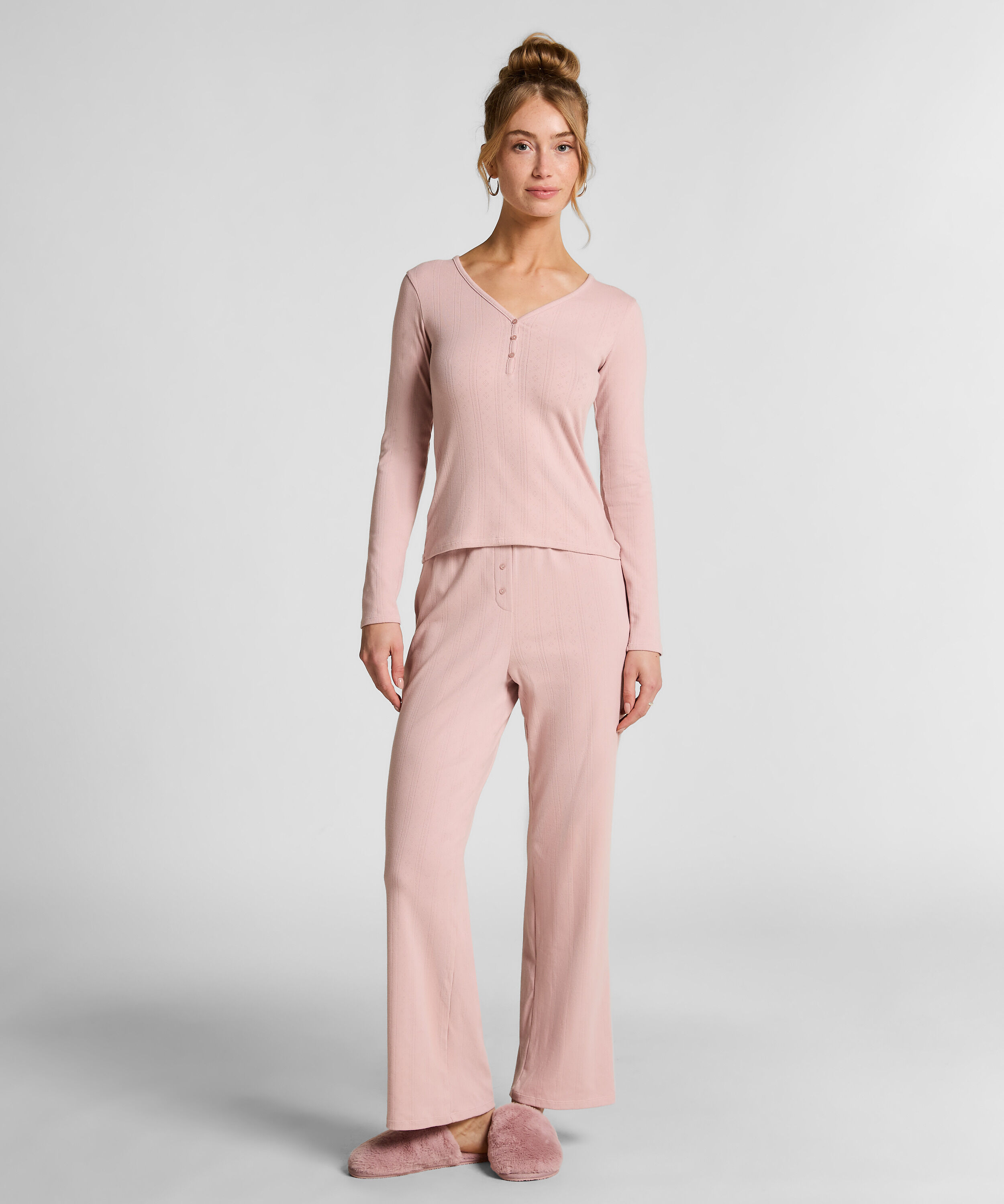 Pyjamasbyxa Pointelle, Rosa