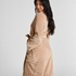 Kort morgonrock i fleece, Beige