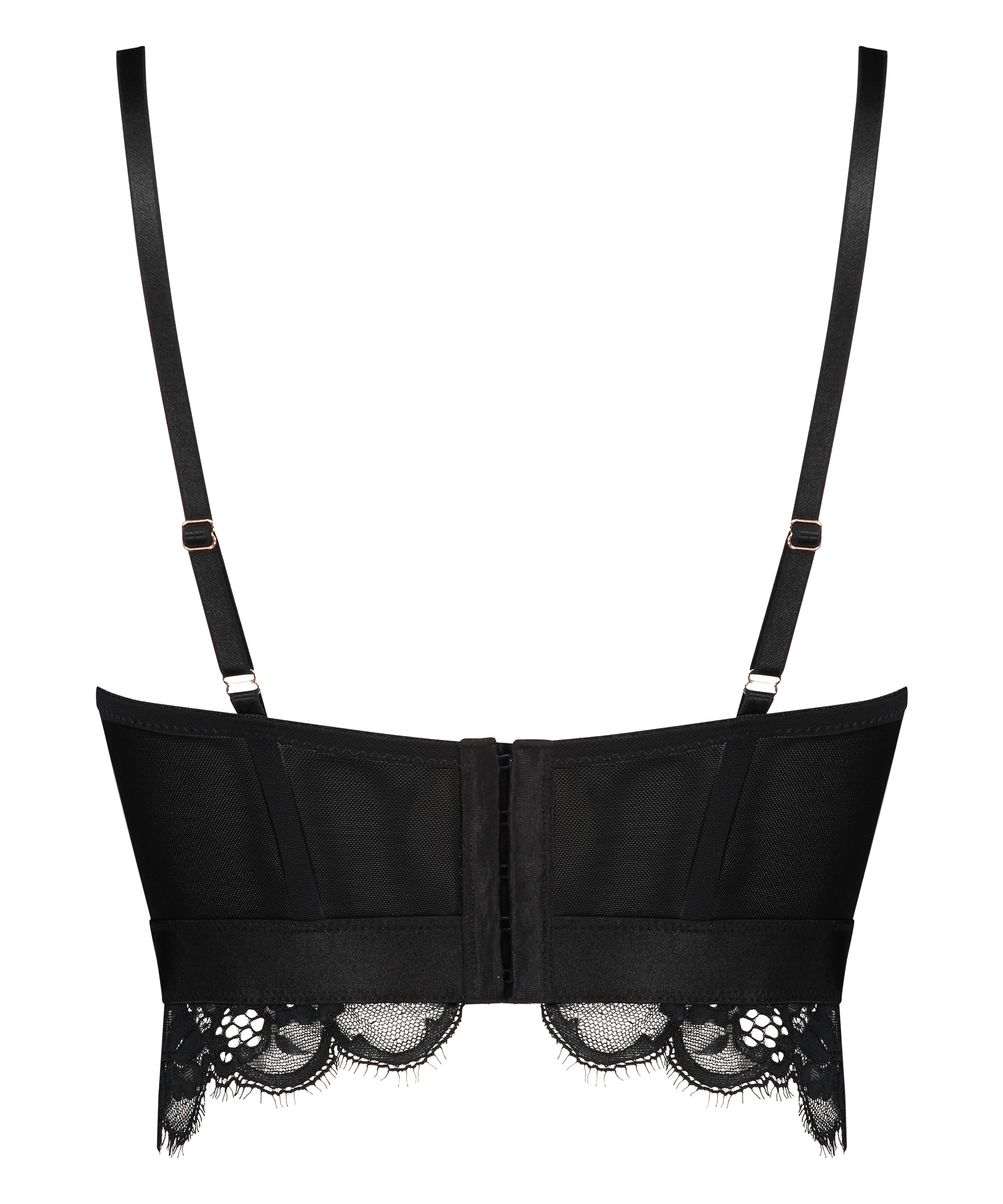 Formpressad longline-bh med bygel Heather, Svart, main