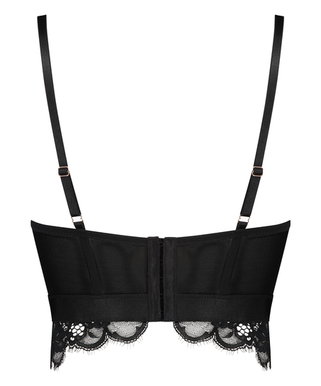 Formpressad longline-bh med bygel Heather, Svart