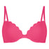 Scallop formpressad bikinitopp med bygel, Rosa