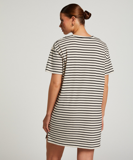 Nattskjorta med rund hals, Svart