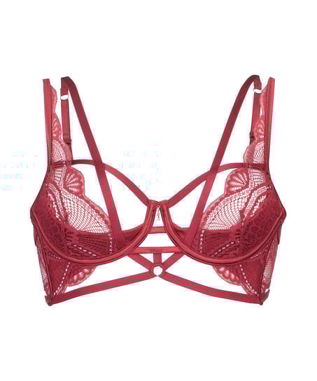 Icke-vadderad longline bygel-bh Lyra, R&ouml;d