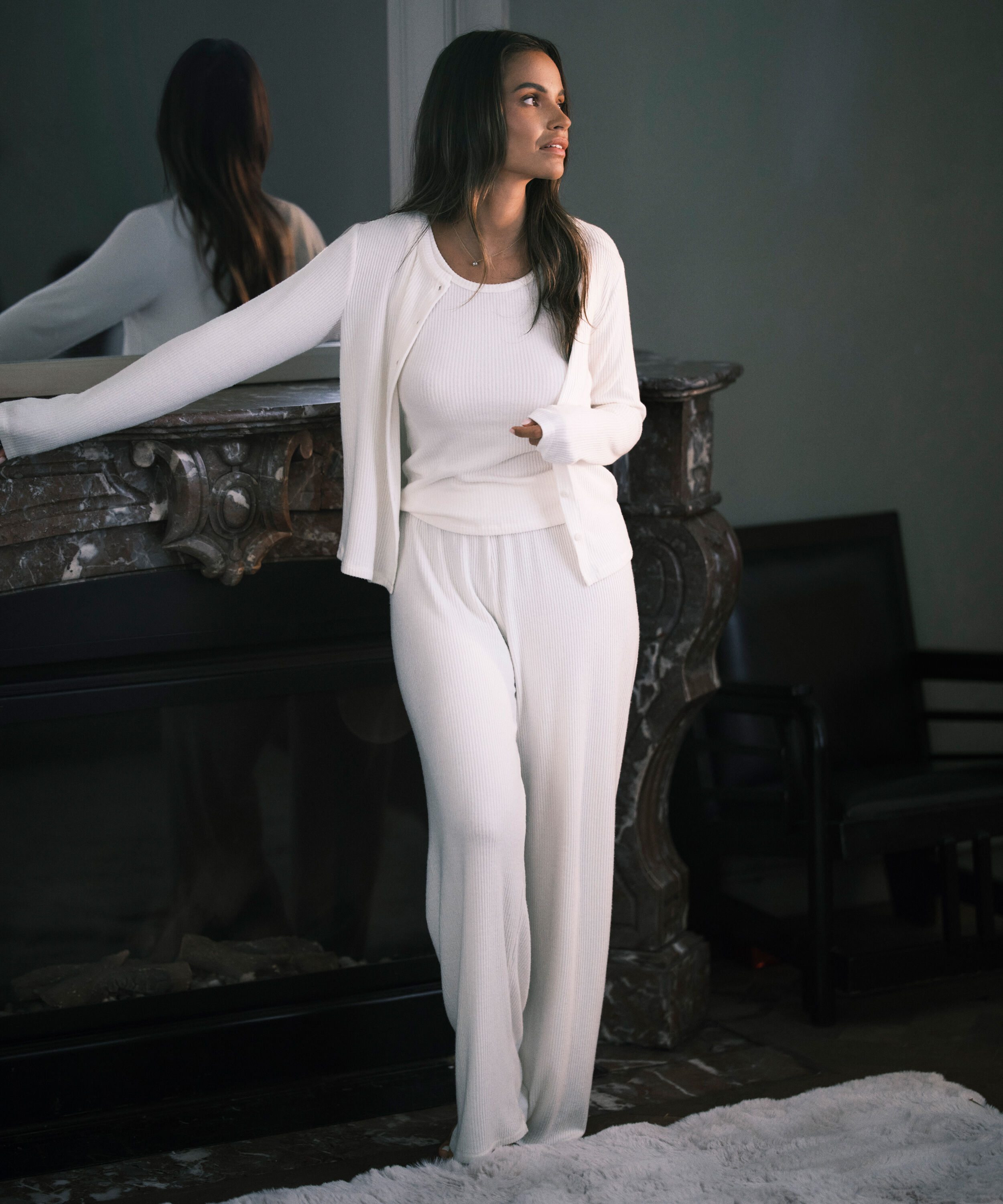 Borstade jersey-byxor