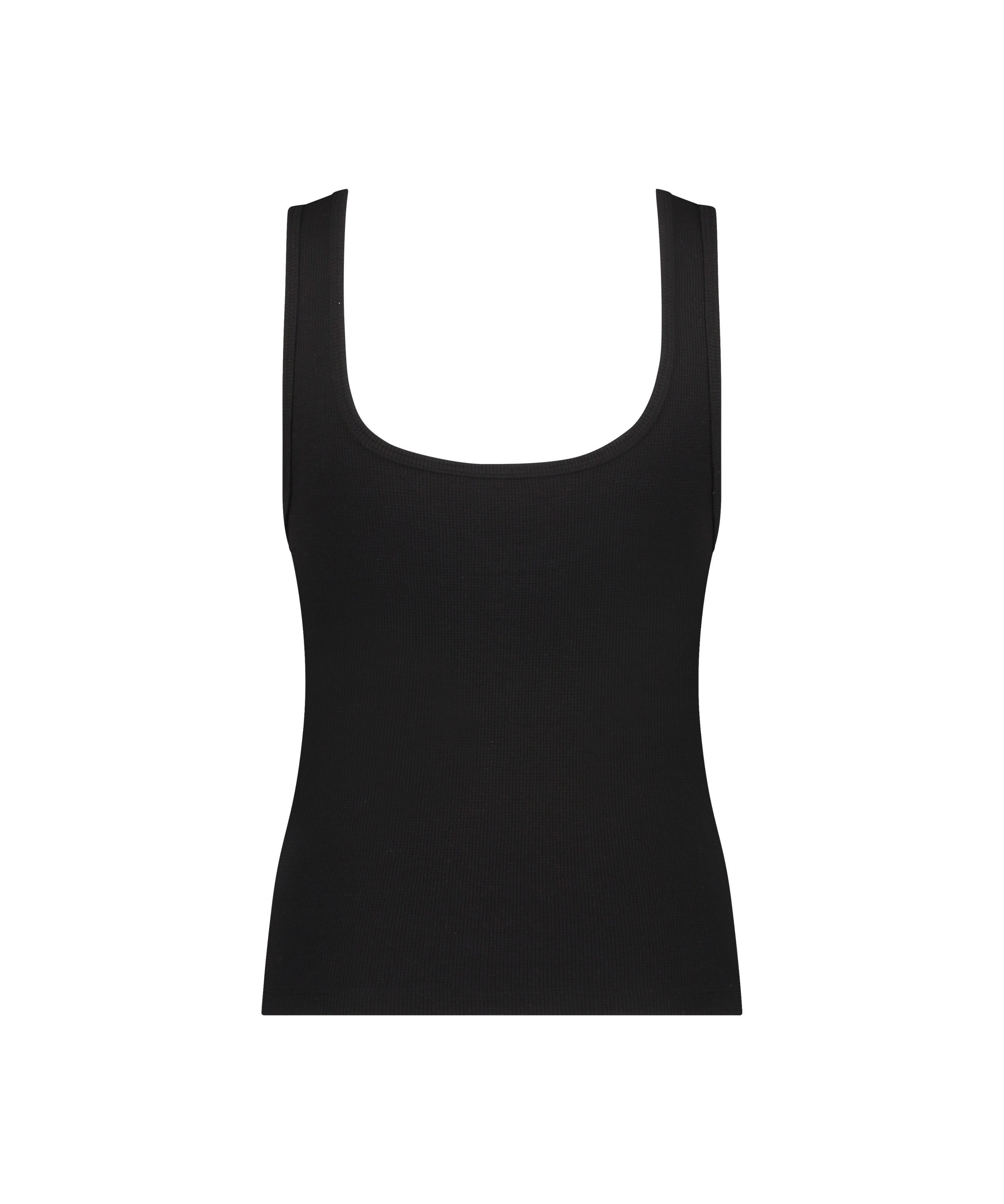 Kort&auml;rmad ribbad topp, Svart, main