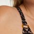 Formpressad bikinitopp med bygel Leopard, Beige