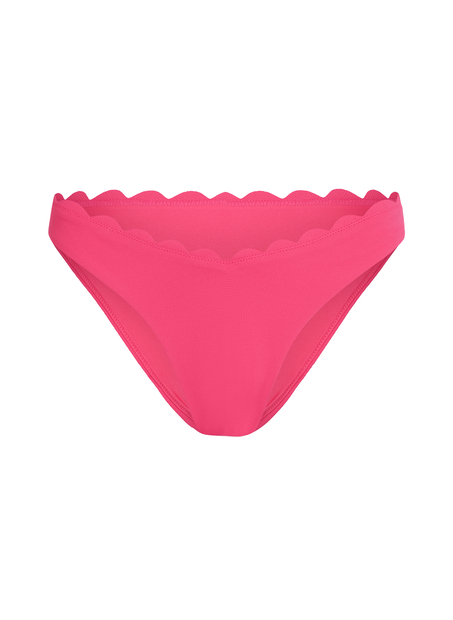 Högt Skuren Bikiniunderdel Scallop, Rosa
