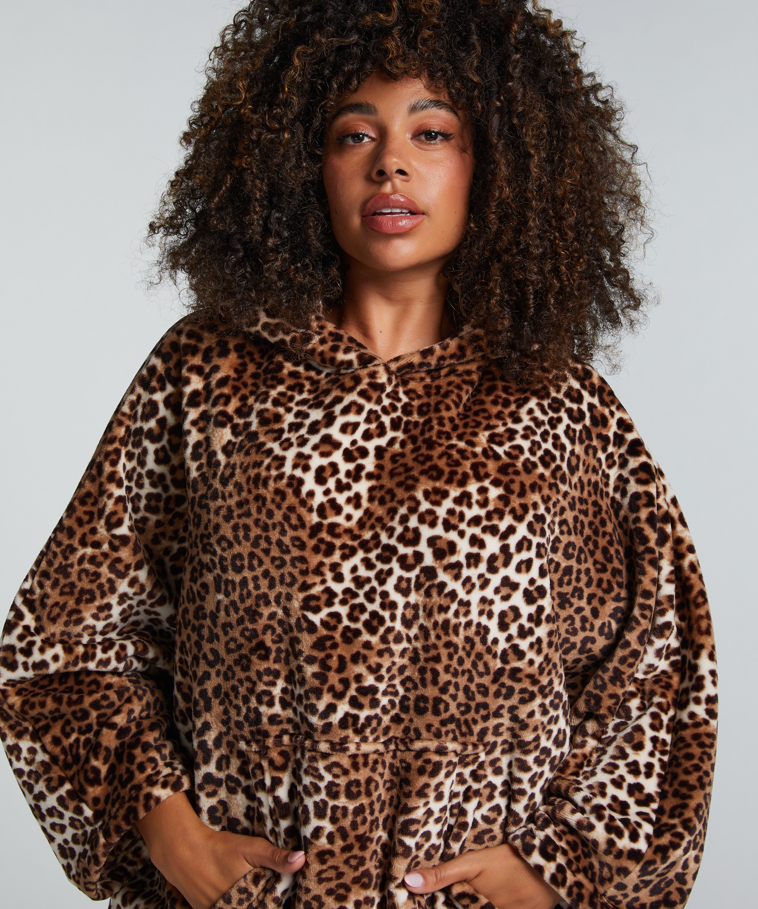 Huvjacka i flannel och fleece, Beige, main