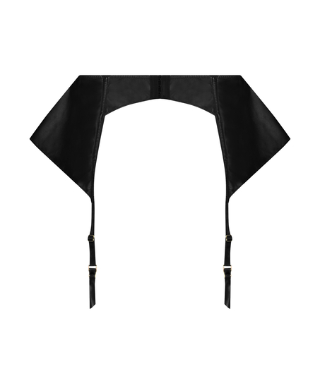 Läderliknande strumpeband från Private-kollektionen, Svart