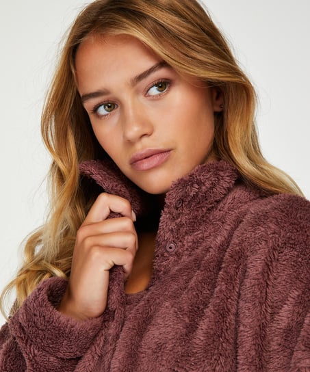 Mysig topp i fleece, Lila