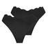 2-pack Bikiniunderdelar Scallop, Svart