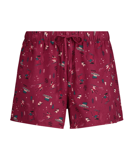 Shorts i twill, Röd