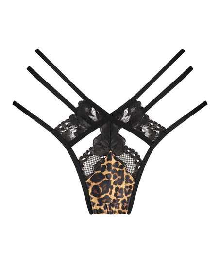 Brazilian-trosa med &ouml;ppen gren Ellie, Svart