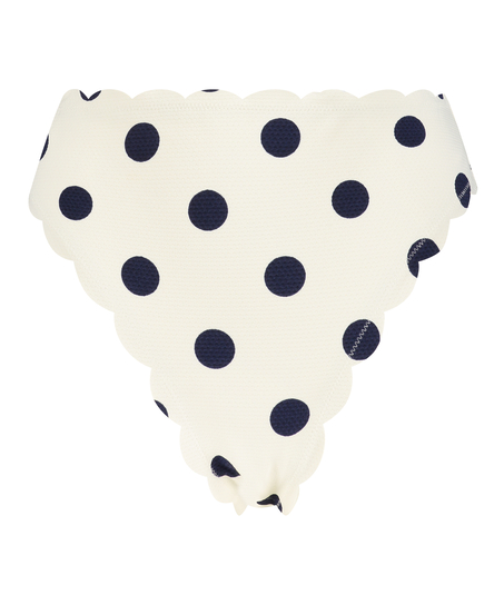 H&ouml;gt skuren bikiniunderdel Scallop, Vit