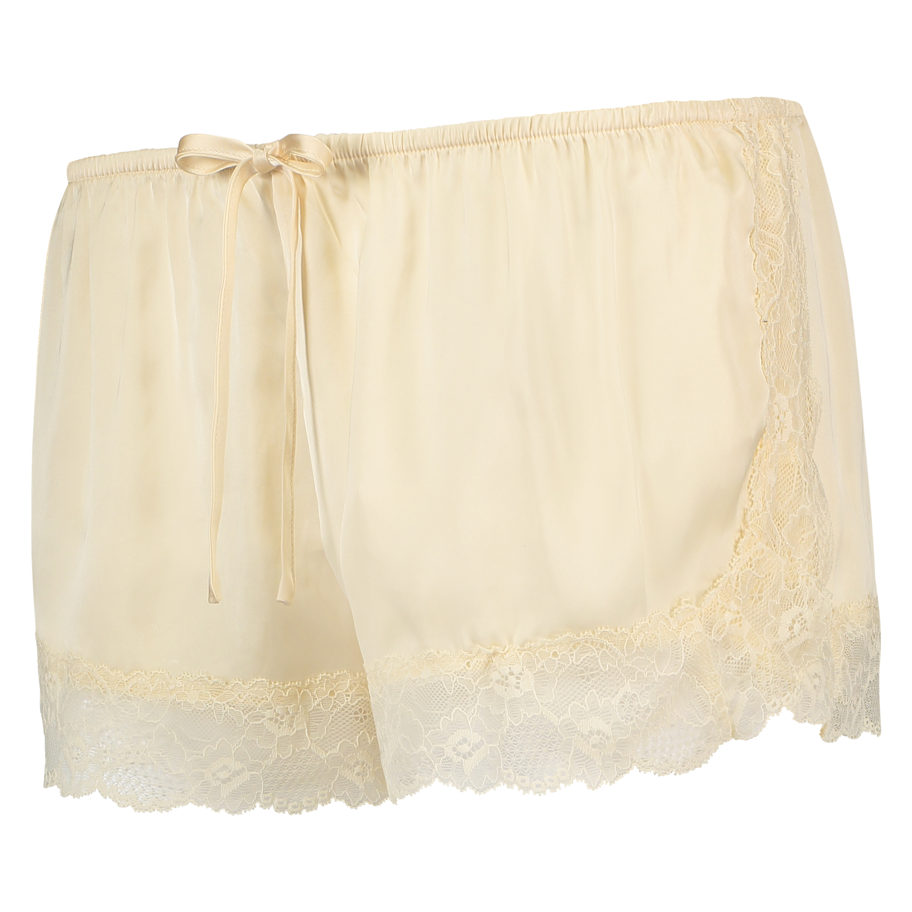 Satin pyjamasshorts, Beige, main