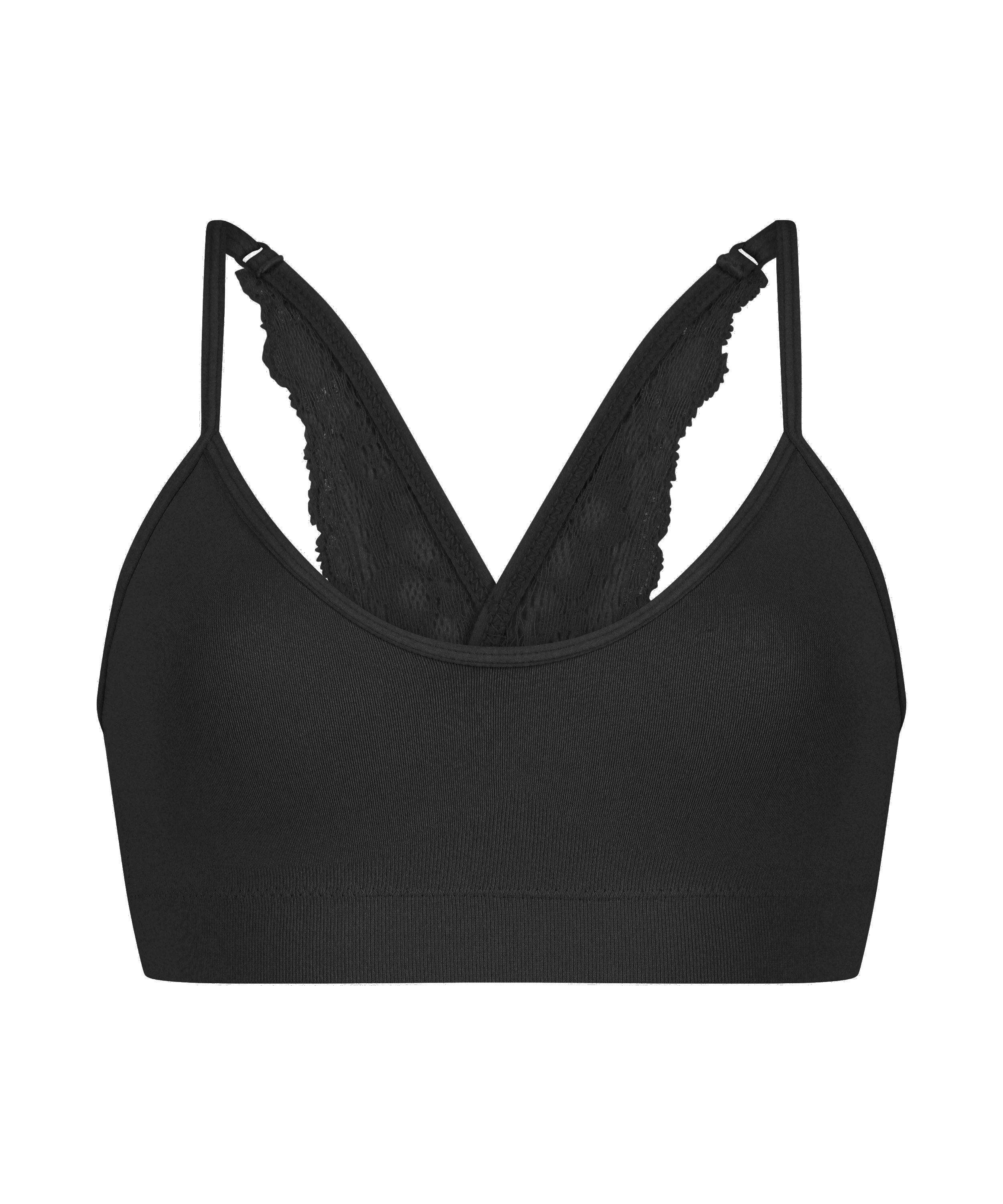 Sömlös bralette Marine, Svart, main