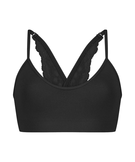 Sömlös bralette Marine, Svart