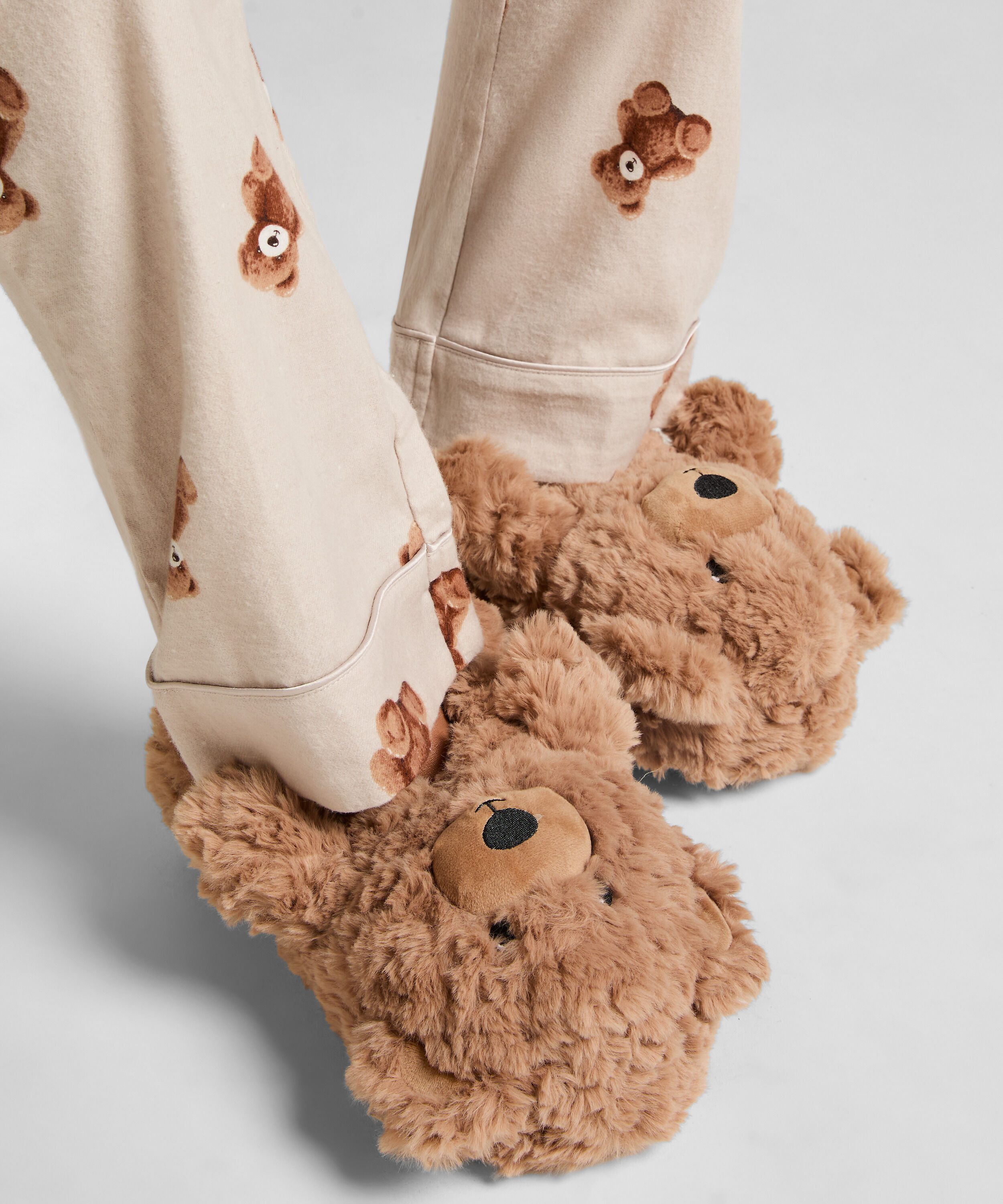 Tofflor Teddy Bear, Beige