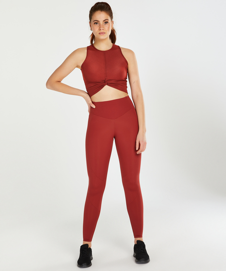 HKMX Sport cropped tank top Twisted Rib, Röd