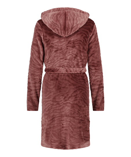 Ribbad badrock av fleece kort, Lila