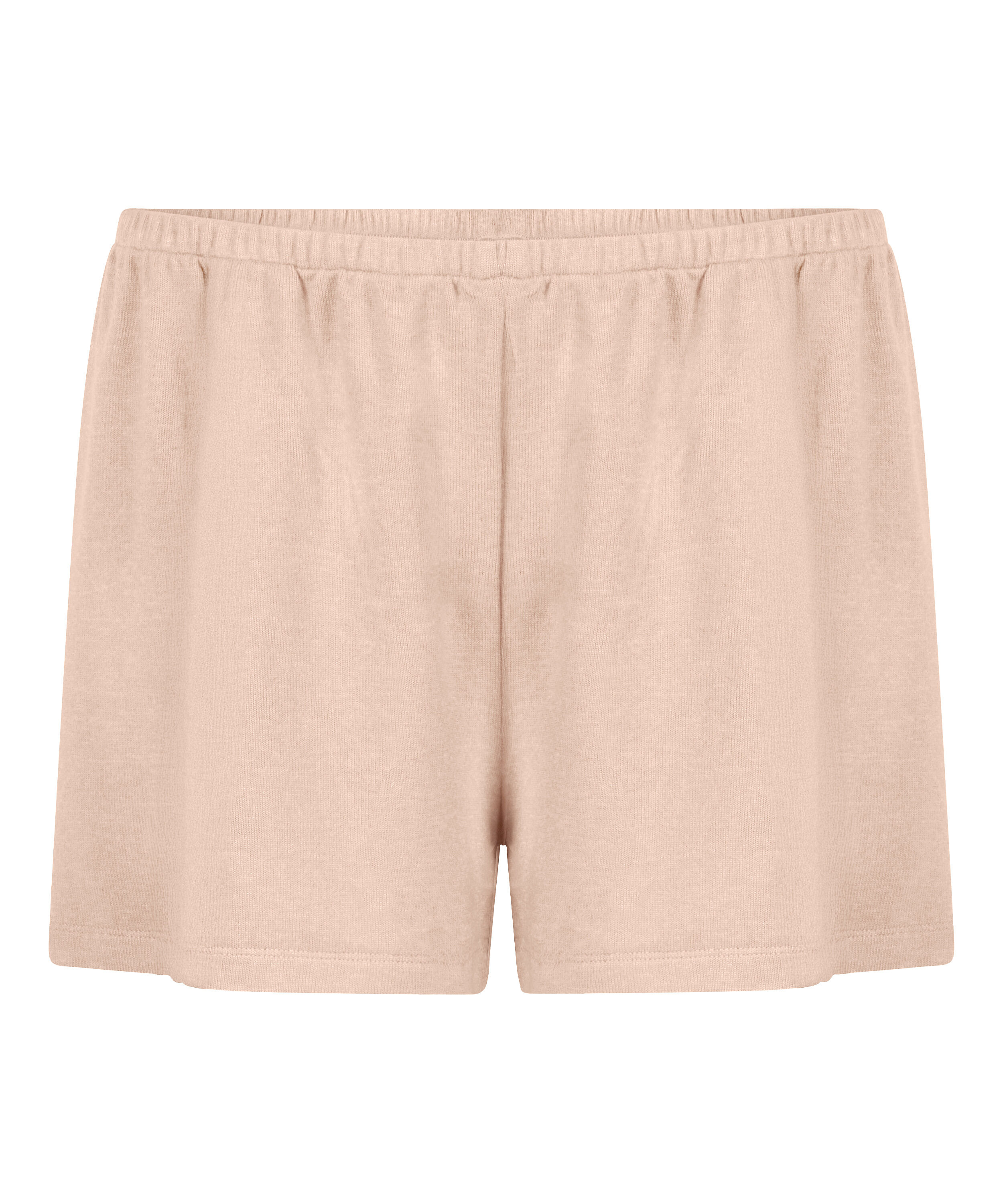 Pyjamasshorts i uppruggad jersey, Beige