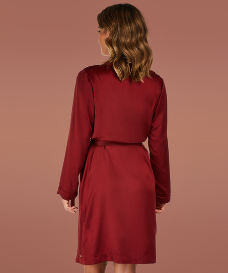 Badrock av satinfleece, Röd