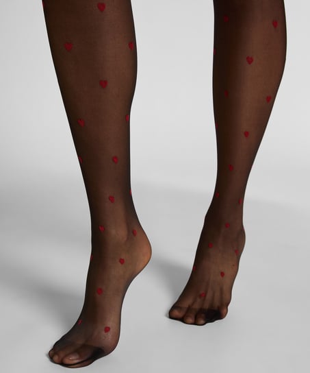 Strumpbyxor 15 Denier tryck, Svart