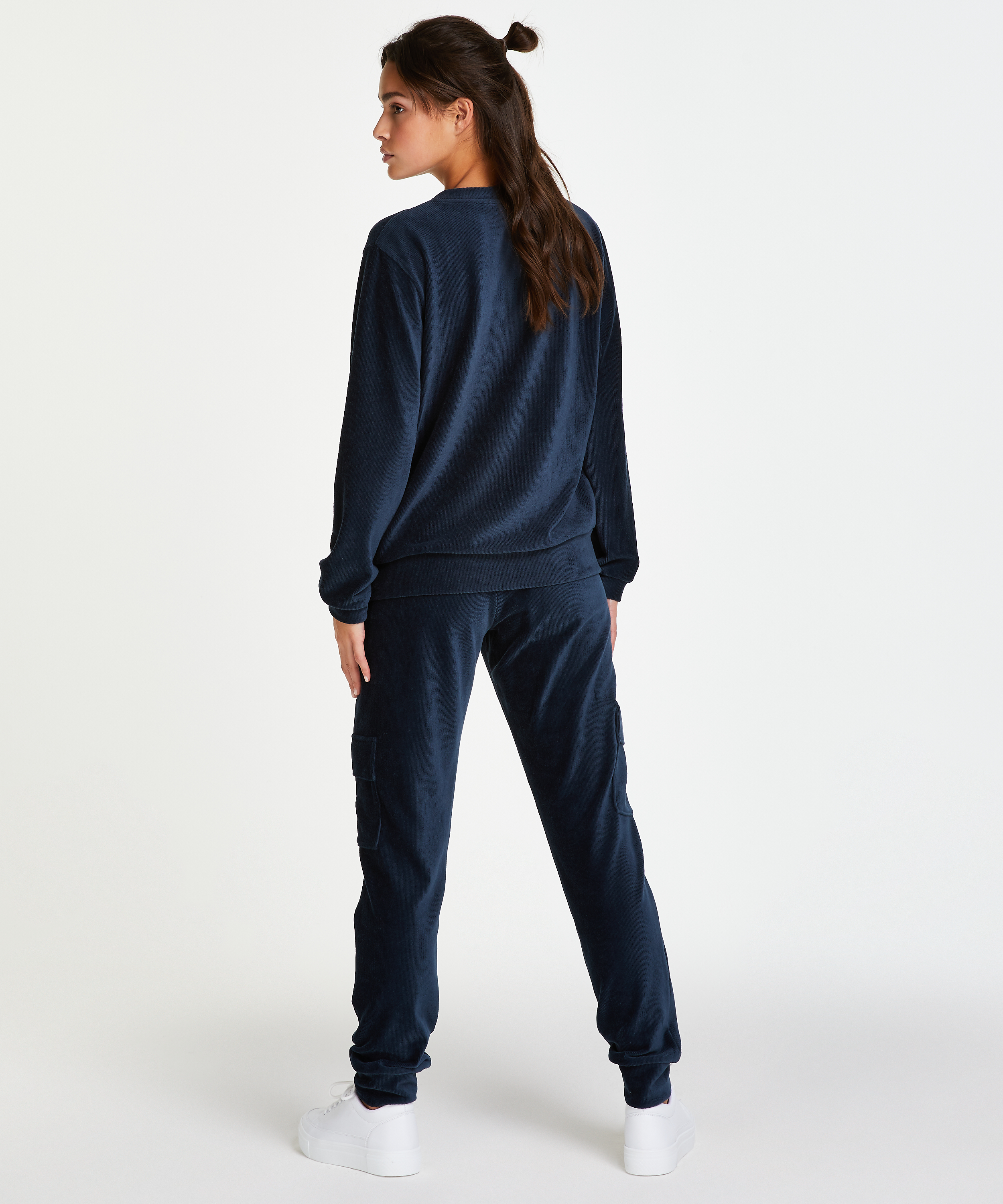 Långärmad sammetstopp, Blå, main