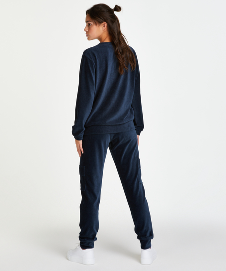 Långärmad sammetstopp, Blå