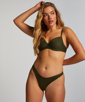 Högt Skuren Bikiniunderdel Luxe, grön