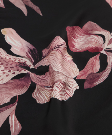Bloom satin-kimono, Svart