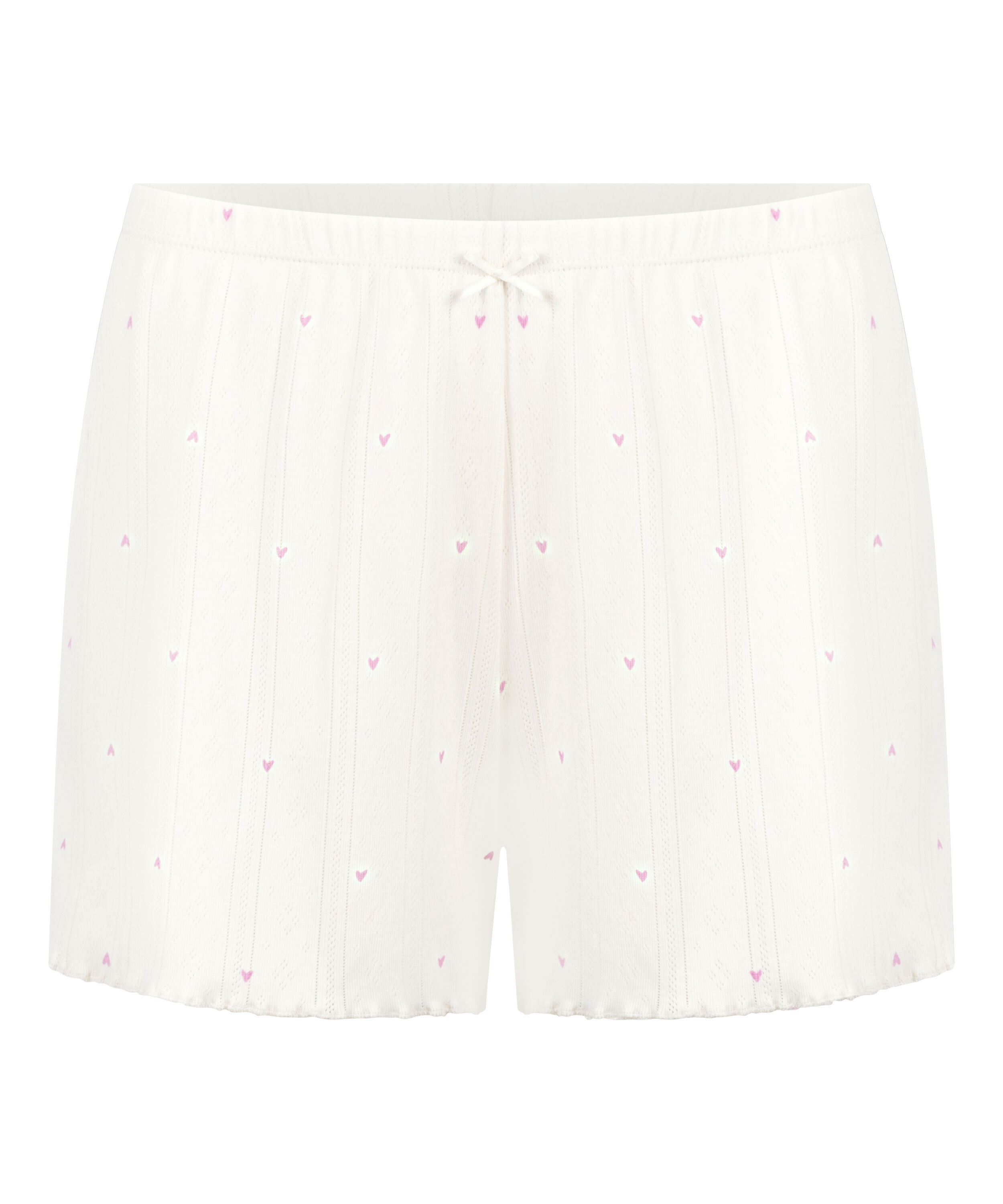 Shorts i pointelle, Vit