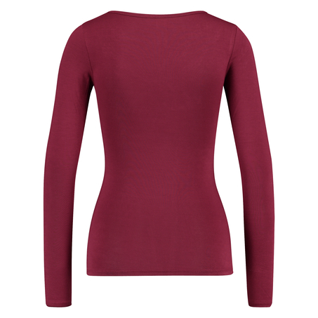 Top v-neck lace, röd