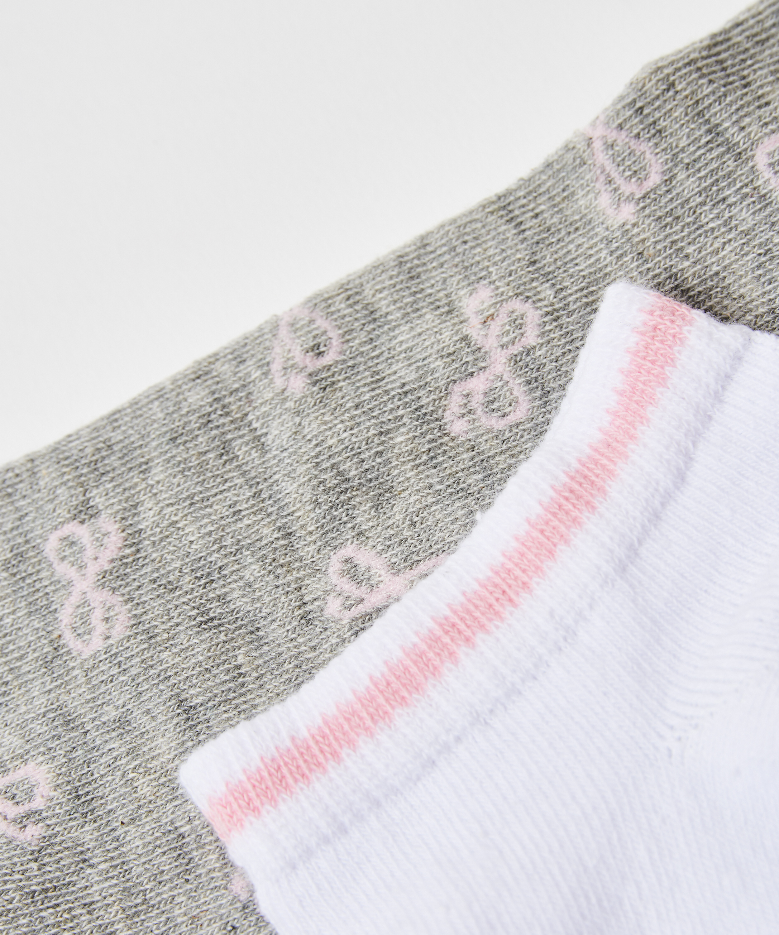 2-pack sneakerstrumpor Cotton, Grå, main