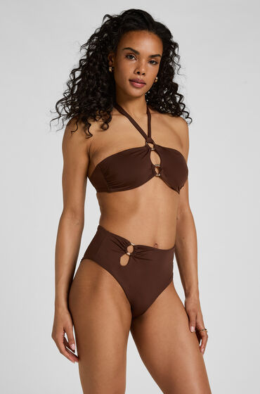 Hunkemöller Highleg Bikinitrosa Madrid Brun