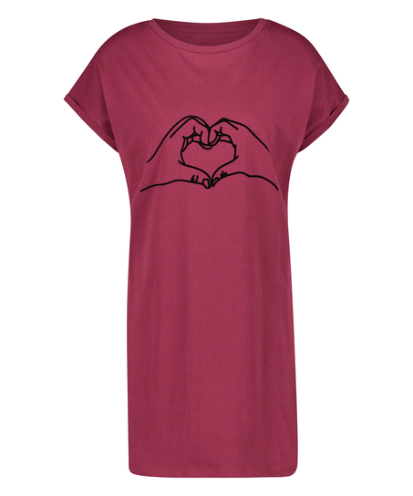 Nattlinne med rund halsringning, Röd