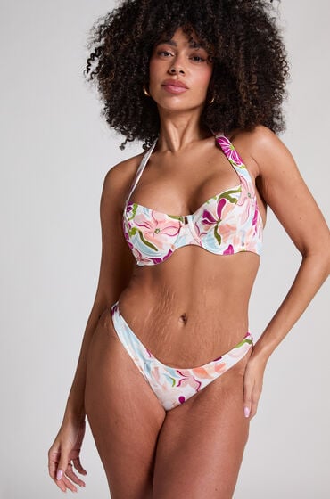Hunkemöller Ayanna bikininederdel med högt skurna ben Vit