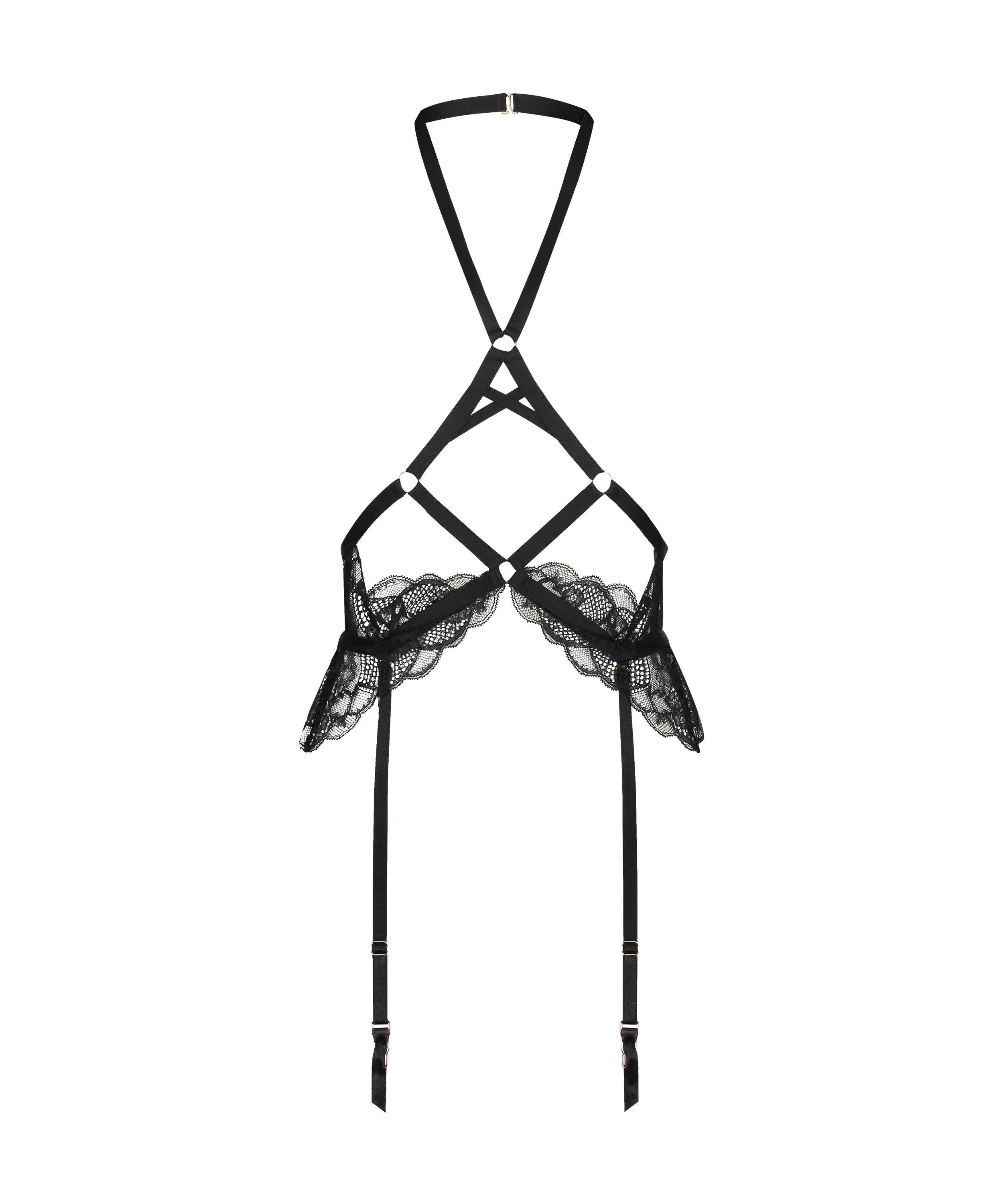 Private body choker harness, Svart, main