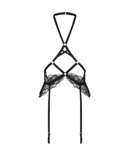 Private body choker harness, Svart