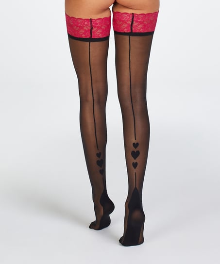 20 Denier Älskar stay-ups, Röd