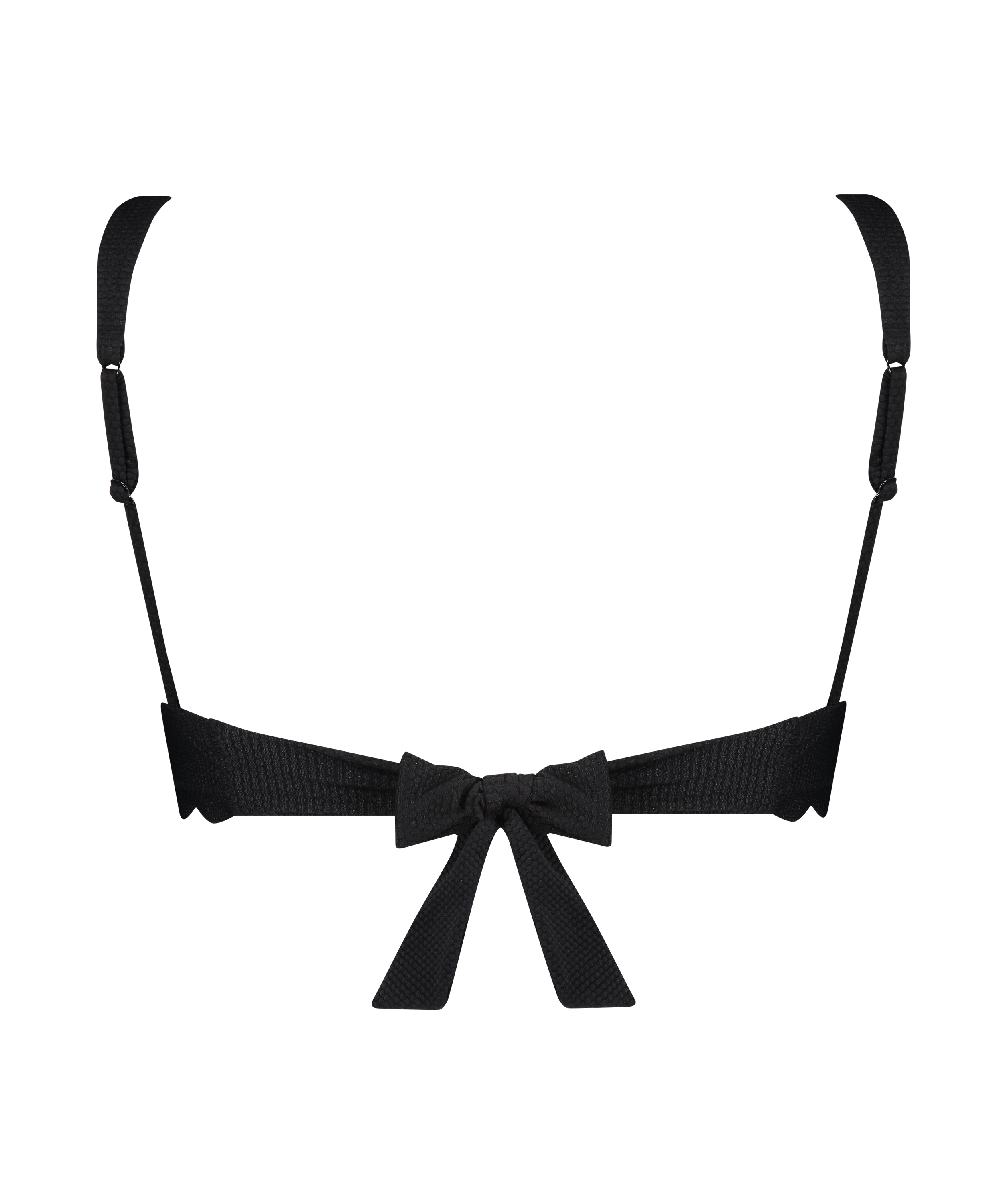 Scallop triangel-bikini&ouml;verdel, Svart, main