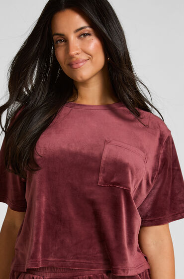 Hunkemöller Top Velours Pocket röd