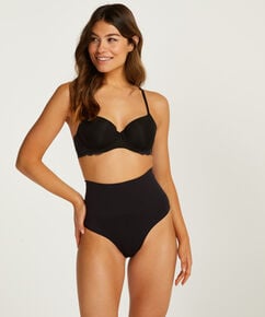 H&ouml;g uppstramande stringtrosa Seamless - Level 2, Svart